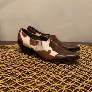Vintage Matisse cowhide pony hair Western booties